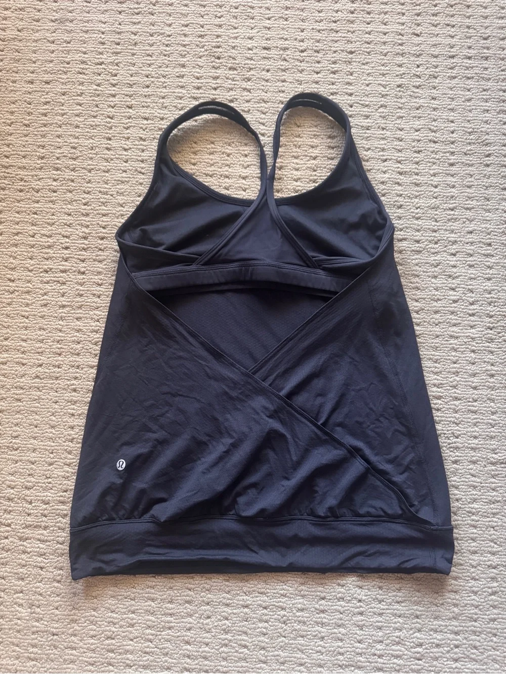 Lululemon Minimalist Tank Black Built In Bra Mesh Size 10